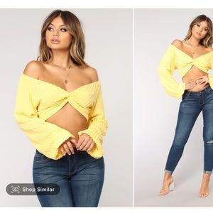Sunshine Smile Crop Top - Yellow - Fashion Nova - 2X
